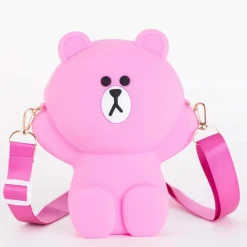 Royalfashion Fioletowo-różowa torebka w kształcie misia