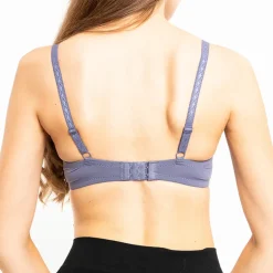 Royalfashion Fioletowy usztywniany biustonosz z koronką