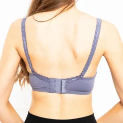 Royalfashion Fioletowy usztywniany biustonosz z koronką