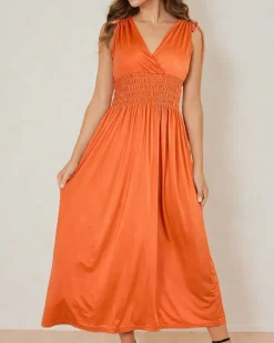 Royalfashion Gładka damska sukienka midi