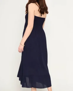 Royalfashion Granatowa sukienka midi PLUS SIZE