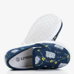 Royalfashion Granatowe dziecięce tenisówki slip - on Inga