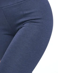 Royalfashion Granatowe legginsy damskie z ociepleniem