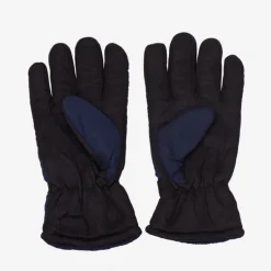 Royalfashion Granatowe ocieplane rękawice męskie z regulacją w nadgarstku