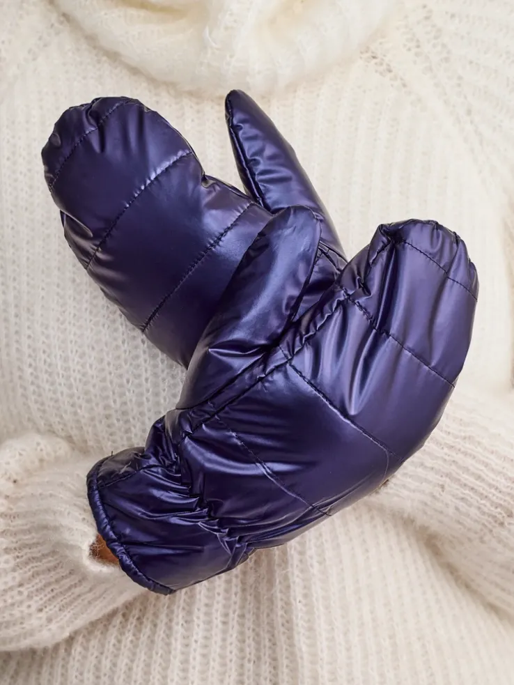 Royalfashion Granatowe rękawiczki damskie