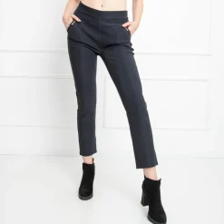 Royalfashion Granatowe tregginsy damskie w kratę PLUS SIZE