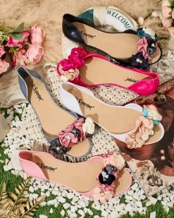 Royalfashion Gumowe baleriny z kwiatem Koddies