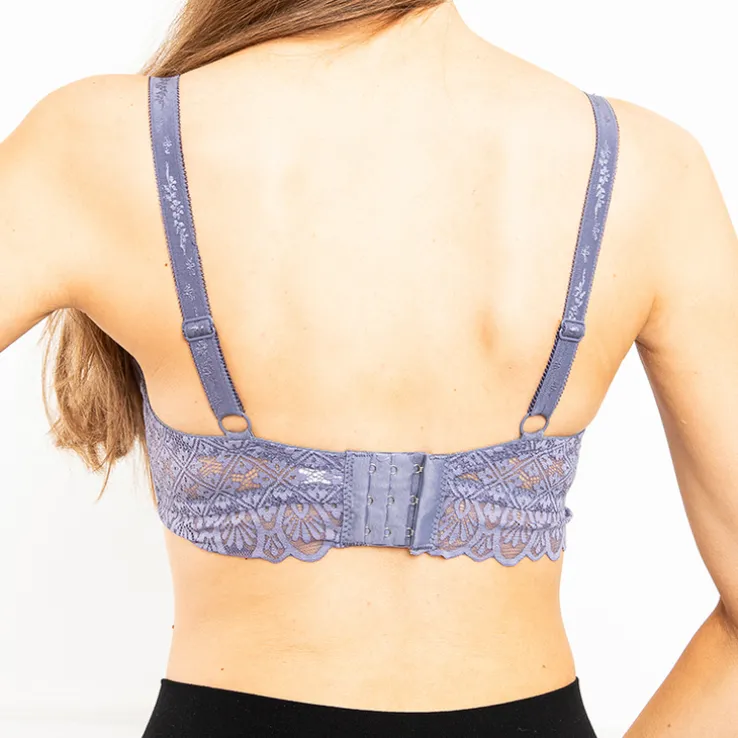 Royalfashion Jasnofioletowy damski biustonosz koronkowy