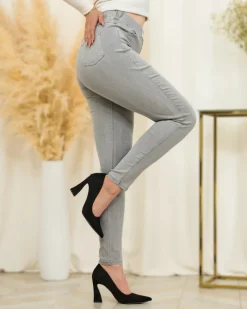 Royalfashion Jasnoszare damskie tregginsy a'la jeans