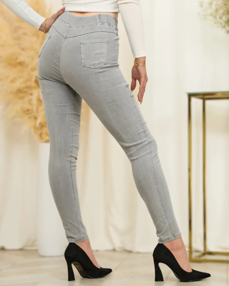 Royalfashion Jasnoszare damskie tregginsy a'la jeans