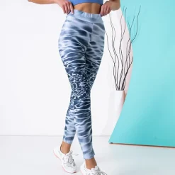 Royalfashion Jasnoszare wzorzyste damskie legginsy PLUS SIZ