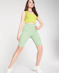 Royalfashion Jasnozielone damskie legginsy kolarki