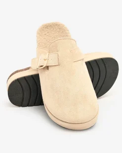 Royalfashion Kapcie damskie z kożuszkiem i klamrą Kajis