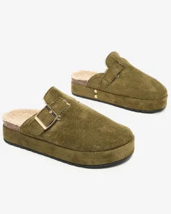 Royalfashion Kapcie damskie z kożuszkiem i klamrą Kajis