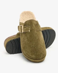 Royalfashion Kapcie damskie z kożuszkiem i klamrą Kajis