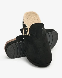 Royalfashion Kapcie damskie z kożuszkiem i klamrą Kajis