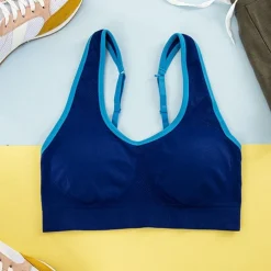 Royalfashion Kobaltowy damski sportowy biustonosz