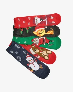 Royalfashion Kolorowe damskie skarpetki ze świątecznym wzorem