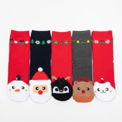 Royalfashion Kolorowe damskie skarpetki ze świątecznym wzorem