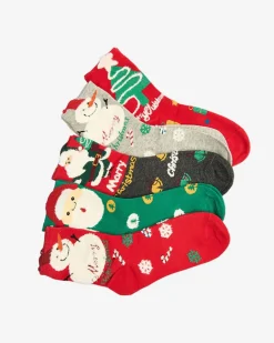 Royalfashion Kolorowe damskie skarpetki ze świątecznym wzorem