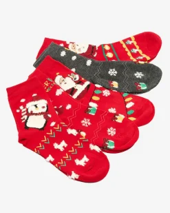 Royalfashion Kolorowe damskie skarpetki ze świątecznym wzorem