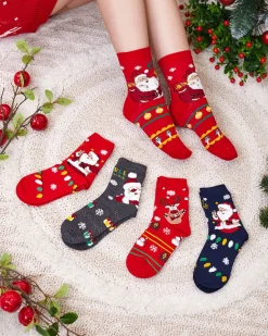 Royalfashion Kolorowe damskie skarpetki ze świątecznym wzorem