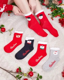 Royalfashion Kolorowe damskie skarpetki ze świątecznym wzorem