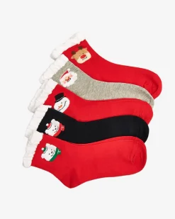 Royalfashion Kolorowe damskie skarpetki ze świątecznym wzorem