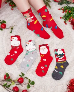 Royalfashion Kolorowe damskie skarpetki ze świątecznym wzorem