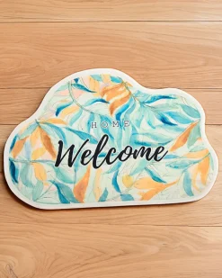 Royalfashion Kolorowy dywanik wycieraczka z listkami 50x80