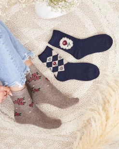 Royalfashion Komplet damskich skarpetek z printem 3/pak