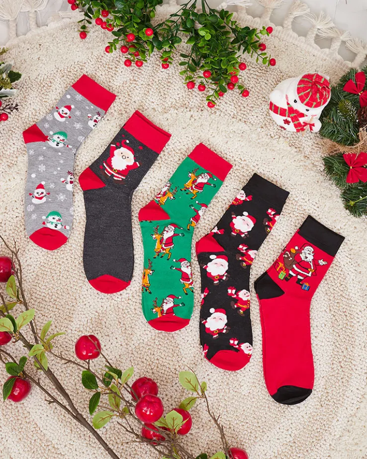 Royalfashion Komplet męskich świątecznych skarpetek 5/pak