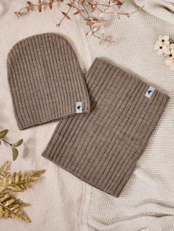 Royalfashion Komplet zimowy uniwersalny- czapka typu beanie z kominem