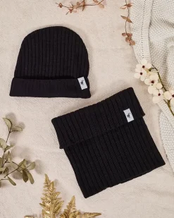 Royalfashion Komplet zimowy uniwersalny- czapka typu beanie z kominem