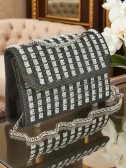 Royalfashion Kopertowa torebka damska z cyrkoniami Elira Dusk