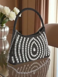 Royalfashion Kopertowa torebka damska z cyrkoniami Sova Glint