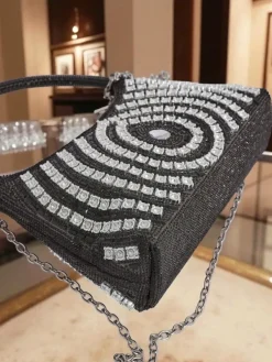 Royalfashion Kopertowa torebka damska z cyrkoniami Sova Glint