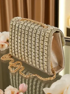 Royalfashion Kopertowa torebka damska z cyrkoniami Elira Dusk