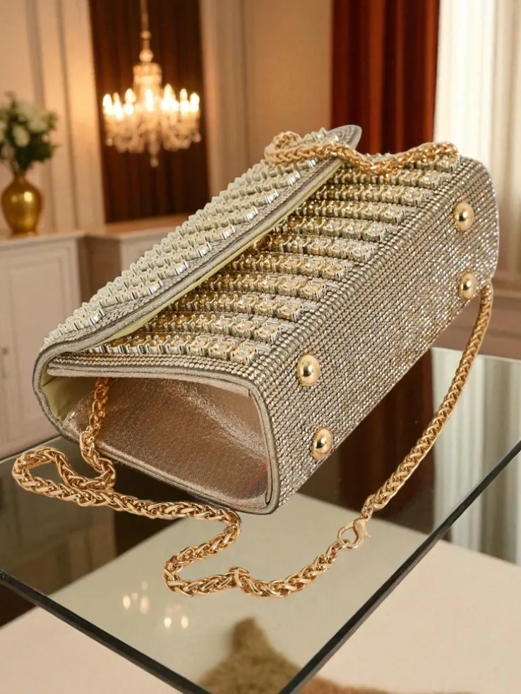 Royalfashion Kopertowa torebka damska z cyrkoniami Elira Dusk