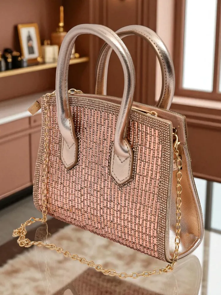 Royalfashion Kopertowa torebka damska z cyrkoniami Seren Voux