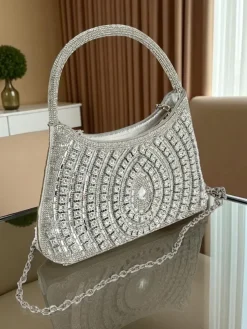 Royalfashion Kopertowa torebka damska z cyrkoniami Sova Glint