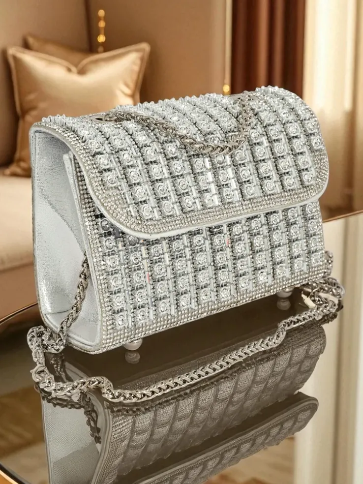 Royalfashion Kopertowa torebka damska z cyrkoniami Elira Dusk