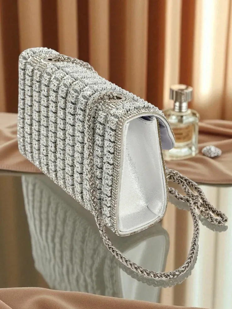 Royalfashion Kopertowa torebka damska z cyrkoniami Elira Dusk