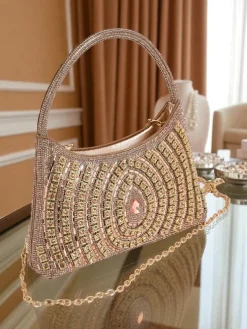 Royalfashion Kopertowa torebka damska z cyrkoniami Sova Glint