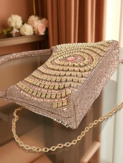 Royalfashion Kopertowa torebka damska z cyrkoniami Sova Glint