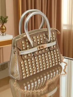 Royalfashion Kopertowa torebka damska z cyrkoniami Seren Voux