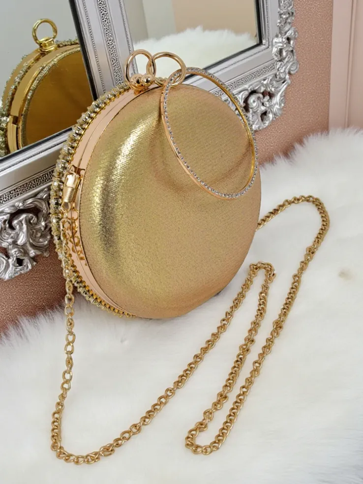 Royalfashion Kopertowa torebka damska z cyrkoniami Elira Noir