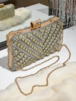 Royalfashion Kopertowa torebka damska z cyrkoniami Seraphine Glint