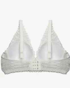 Royalfashion Kremowy damski biustonosz koronkowy