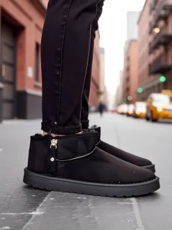 Royalfashion Krótkie buty a'la śniegowce damskie Fefoz